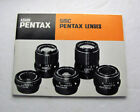 Vintage Asahi Pentax SMC Lenses Booklet - Manual Focus SLR Film Camera Manual