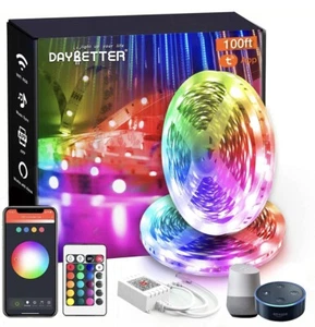 100ft Led Strip Lights 2 Rolls of 50ft RGB Music Sync Color Changing Bluetooth - Picture 1 of 3