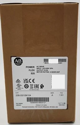 Allen-Bradley 25B-D010N104 PowerFlex 525 4kW 5Hp AC Drive TX - Image 1 of 4