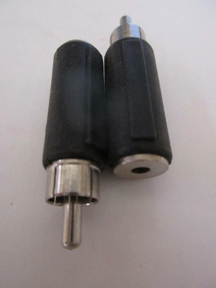 (2 / 5 pk) RCA Male Plug to 3.5mm MONO (1/8") Female Jack Adapter Philmore 531A - Image 1 of 1