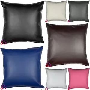 PVC Faux Leather Cushion Cover Pillow Case Grained Vinyl Sofa Chair Home Decor - Picture 1 of 8