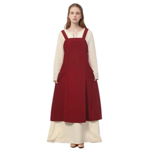 Medieval Dress for Women Halloween Women Viking Dress peasant dresses with apron - Picture 1 of 14