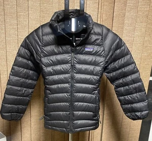Patagonia Down Jacket Girls M 10 Black Quilted - Picture 1 of 9