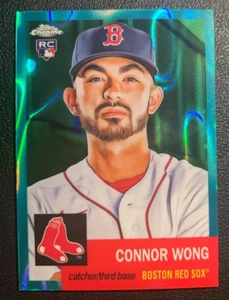 2022 Topps Chrome Platinum Anniversary Connor Wong Green RayWave /299 Red Sox RC - Picture 1 of 2