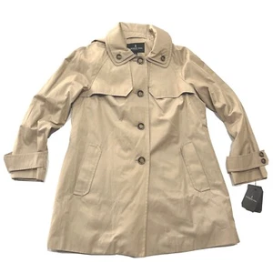 London Fog women's Toffee Beige trench Coat - Large - with removable hood - Picture 1 of 6