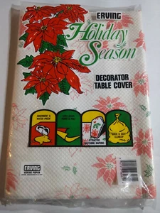Neu mit Etikett Vintage Weihnachten Urlaub Weihnachtsstern Tischdecke Abdeckung 54 x 96 ORIG AMES AUFKLEBER - Bild 1 von 12