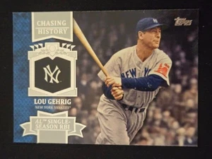 2013 Topps Chasing History CH-10 Lou Gehrig Silver Foil Parallel - Picture 1 of 2