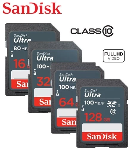 SanDisk ULTRA 16GB 32GB 64GB SD SDHC SDXC Camera Memory Card C10 100MB/s AU - Image 1 of 1