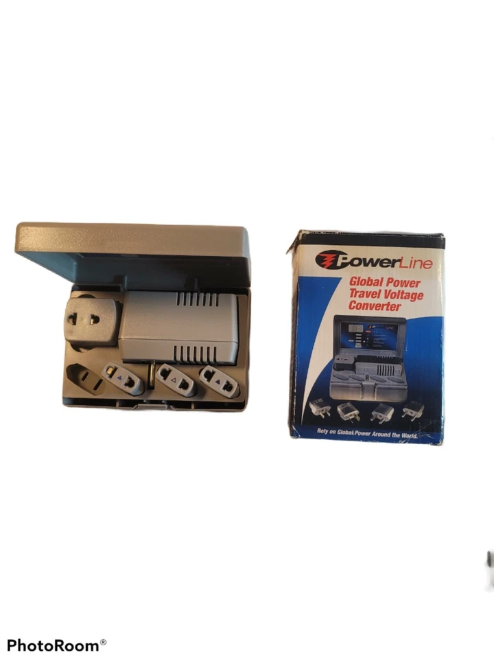 POWER LINE GLOBAL FOREIGN TRAVEL VOLTAGE CONVERTER KIT ADAPTER PLUGS GP-1600 - Image 1 of 1