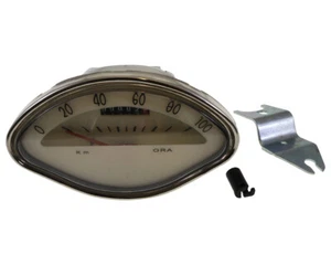 Tachometer UNI AUTO Muschelform weiss, bis 100km/h, für Vespa Sprint GTR VBA VBB - Bild 1 von 5