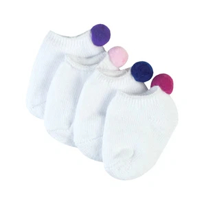 Calcetines blancos al tobillo con pompones rosa caliente se adaptan a muñecas American Girl de 18 pulgadas - Imagen 1 de 1