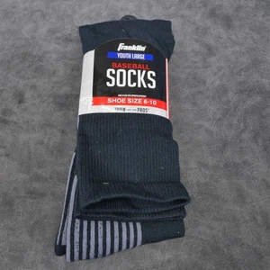 Franklin Youth Medium Baseball Socks Navy Shoe Size 6-10 Large - Picture 1 of 6