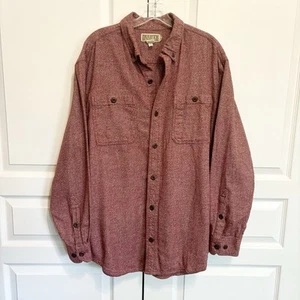 Duluth Trading Company Long Sleeve Button Down Relaxed Fit Shirt Men’s Large Red - Picture 1 of 5