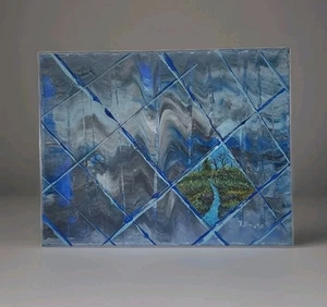 Abstract Painting Acrylic On Canvas signed Original Art One Of Kind Wall Decor - Picture 1 of 13