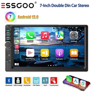 7'' Apple Carplay Car Stereo Radio Bluetooth SWC USB AUX IPS Screen Double 2 DIN - Picture 1 of 15