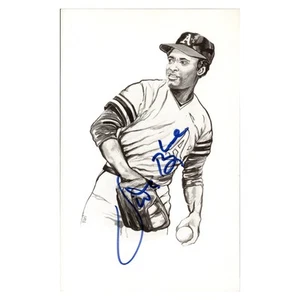 Vida Blue Oakland Athletics Autographed Signed 1989 Thumper Post Card (JSA COA) - Picture 1 of 2