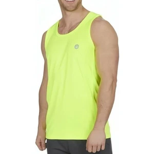 Red Tag Activewear Mens Running Vest Yellow Run Breathable Sleeveless Tank Top - Picture 1 of 4