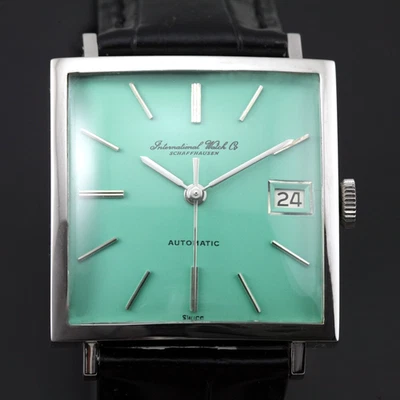 Vintage IWC Schaffhausen Cal 8541B Automatik Herren Türkis Blau Datum Uhr - Bild 1 von 4