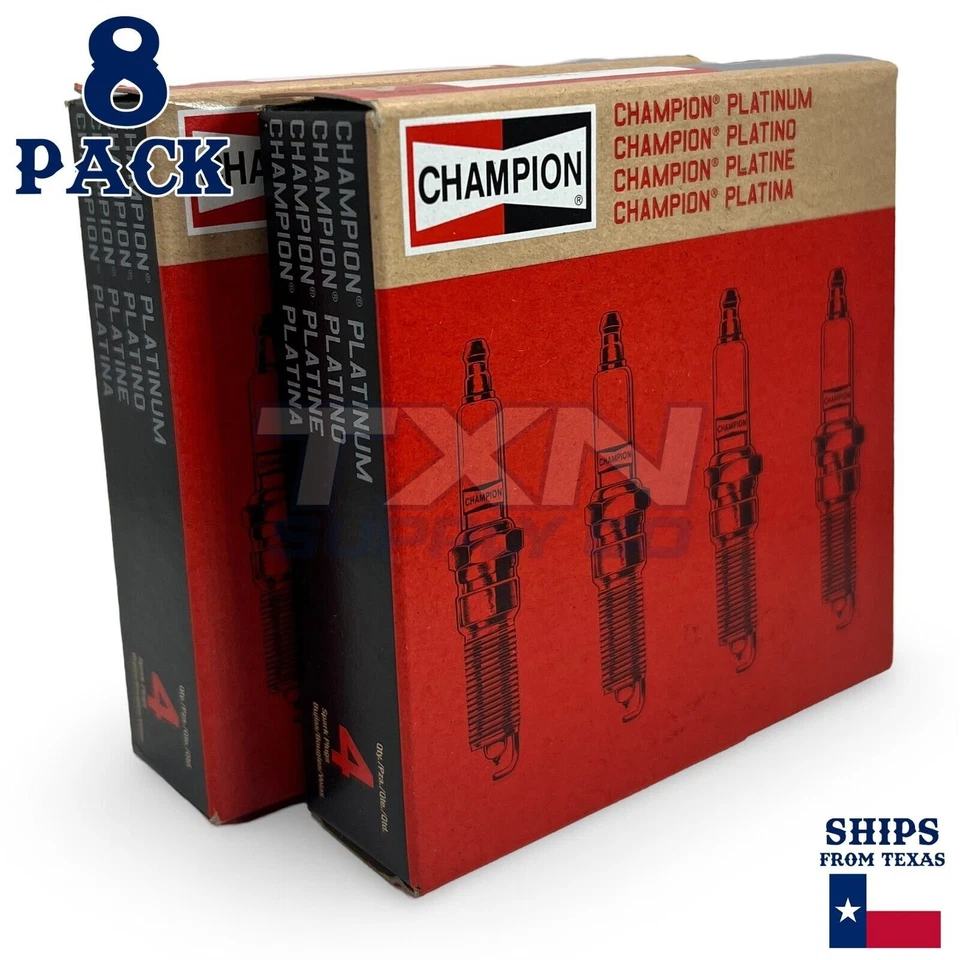 Champion 7318 Double Platinum Spark Plugs RC12PMPB4 - 8 Pack - Image 1 of 3