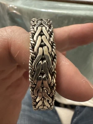 Samuel Benham Silver 925 Double Braided Woven mens bracelet 8" - Image 1 of 4