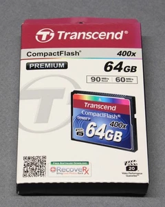 Transcend 400X 64GB Compact Flash CF Sealed Premium Memory Card - Picture 1 of 3