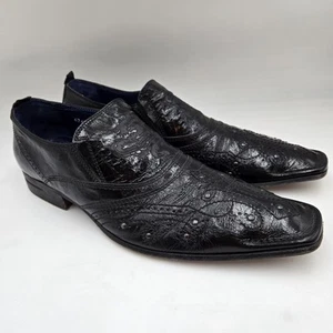 Mark Nason Rock Lives Dragon Black Leather Loafer Shoes Mens Size 11 Studded - Picture 1 of 8