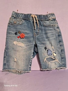 Old Navy Blue Distressed Denim Shorts Size S 6/7 Slim - Picture 1 of 5