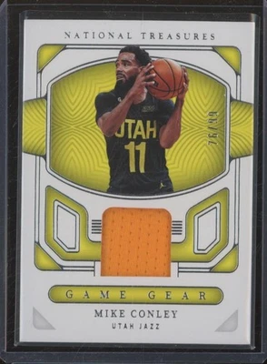 Camiseta deportiva 2022-23 Panini National Treasures Mike Conley reliquia equipo de juego/99 JK318 Foto 1 de 2