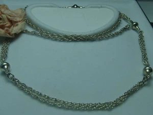 Moderno collar de cadena larga cadena plata esterlina 925 cadena de plata - Imagen 1 de 1
