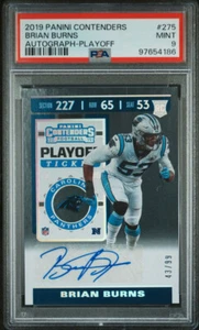 BRIAN BURNS 2019 PANINI CONTENDERS PLAYOFF TICKET AUTO RC /99 GIANTS PSA 9 POP 1 - Picture 1 of 1
