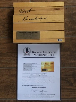LA Lakers Wilt Chamberlain Signed Autographed Original Forum 8x10 Floor Beckett - Image 1 of 4
