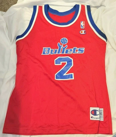 Vintage NBA Chris Webber Bullets Champion Jersey L 14-16 Cover