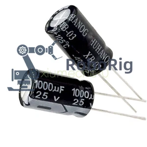 6PCS 1000uF 25V 10x17mm Radial Electrolytic Capacitors 10mmx20mm - Picture 1 of 4
