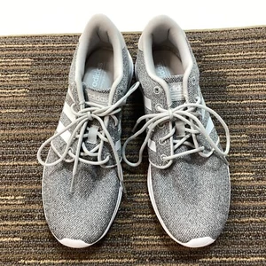 Size 9 | Adidas Womens Cloudfoam QT Racer AW4313 Gray Running Shoes Sneakers - Picture 1 of 7