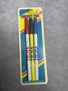 Vintage NOS Novelty Property Pens Name Vicki Pen Blue Black Red Bic Pen 1987 - Picture 1 of 4