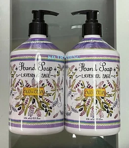 (2-Pk) OLIO DI OLIVA ~ LAVENDER SAGE Cleansing HAND SOAP Wash ~ MADE IN USA - Picture 1 of 4