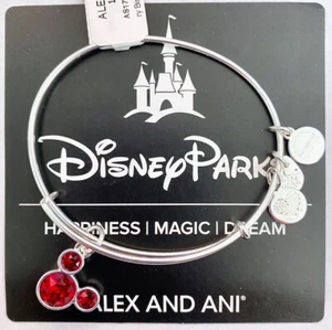 Neu Disney Parks Alex und Ani Mickey Ikone Januar Geburtsstein Silber Armband - Bild 1 von 2