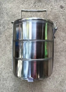 Thai style 3-tier stainless steel lunch box "PINTO" - Picture 1 of 5
