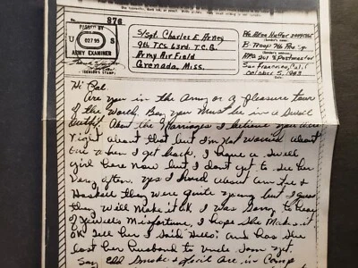 APO 201 CAMP STRATHPINE, AUSTRALIA 1943 WWII Army Cover 7th RECON V-MAIL Letter - Image 1 of 3