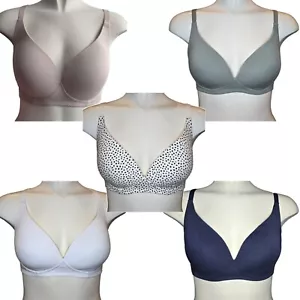 Sujetador M&S Sin Aros Moldeado Ligeramente Acolchado Copas Algodón Mezcla Elección de Colores/Tallas - Imagen 1 de 58