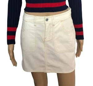NEW vtg GAP Ivory Pinwale Stretch Corduroy Mini Skirt Sz 1 NWT Summer '04  - Picture 1 of 11