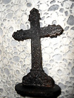 Rustic Ornate Cast Iron Metal Free Standing Cross Religious Home Decor