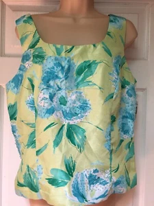 DRESSBARN WOMENS SIZE 14 SLEEVELESS TOP FLORAL - Picture 1 of 6