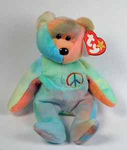 Ty Beanie Baby Peace Bear Retired - Picture 1 of 3