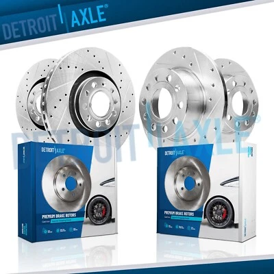 312mm Front 272mm Rear DRILLED Brake Rotors for 2011 2012 - 2020 Audi A3 Quattro - Image 1 of 4