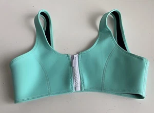Costume da bagno Hoaka bikini top neoprene schiuma di mare verde acqua cerniera donna taglia S+ - Foto 1 di 8