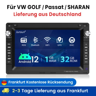 7'' Für VW T4 T5 TRANSPORTER MULTIVAN PASSAT B5 GOLF Android12 Autoradio GPS SWC - Bild 1 von 4