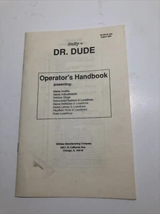 BALLY DR. DUDE PINBALL MACHINE GAME MANUAL OPERATORS HANDBOOK MIDWAY MFG. CO. - Picture 1 of 4