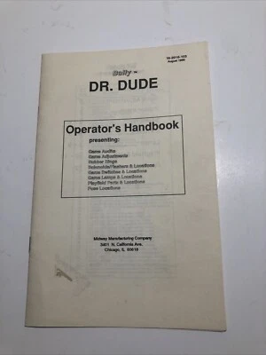 BALLY DR. DUDE PINBALL MACHINE GAME MANUAL OPERATORS HANDBOOK MIDWAY MFG. CO. - Image 1 of 4