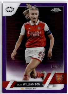Leah Williamson 2022-23 Topps Chrome Women's Purple Refractor #6 Arsenal 182/299 - Picture 1 of 2